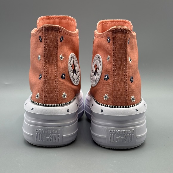 Converse Women's 9.5 Sneakers Platform Peach Embroidered Flowers A14266C - Picture 10 of 12